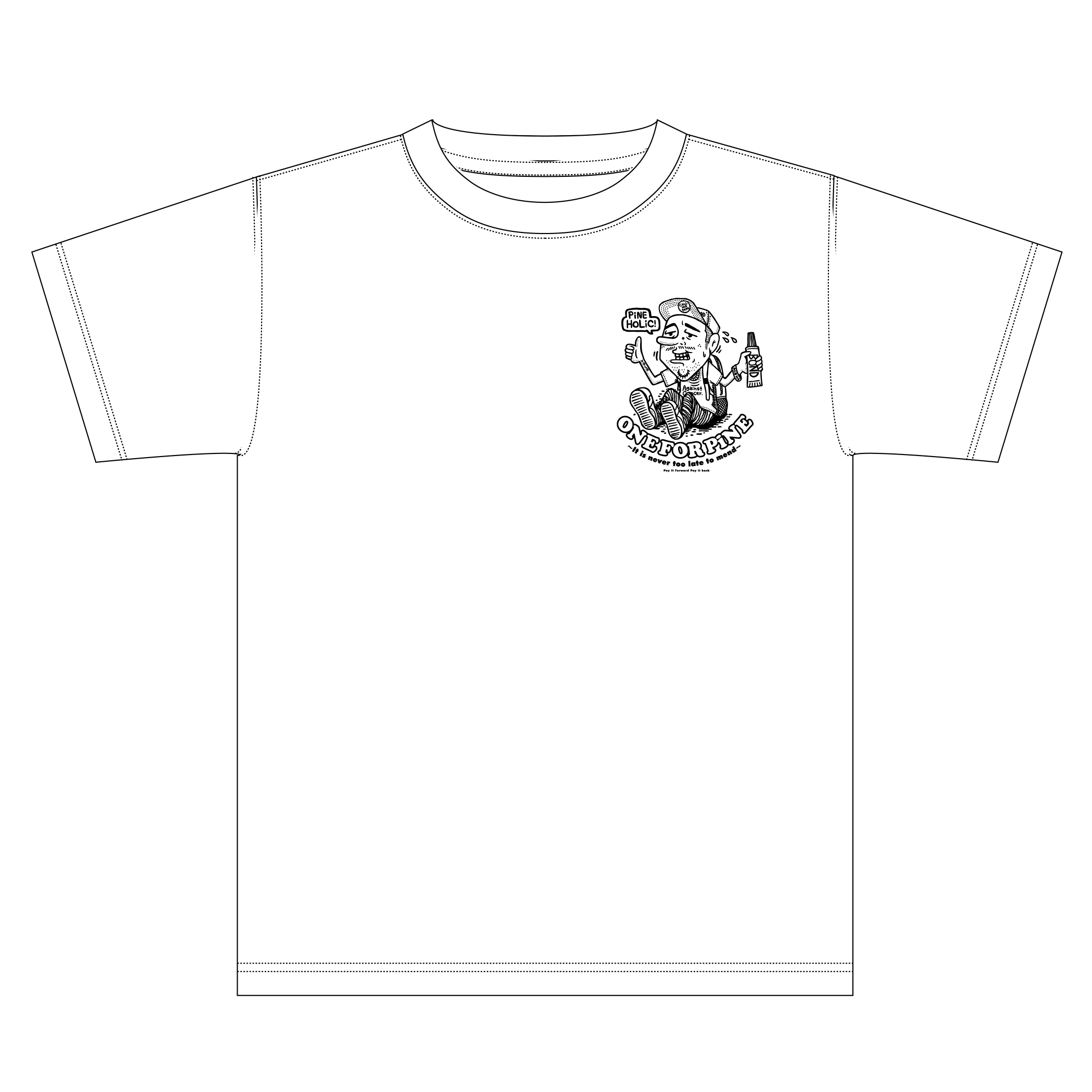 ONE FOR PiNE ロゴ・チャリティーTシャツ